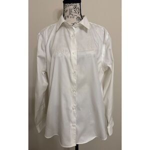Women's long sleeve white blouse - size 12